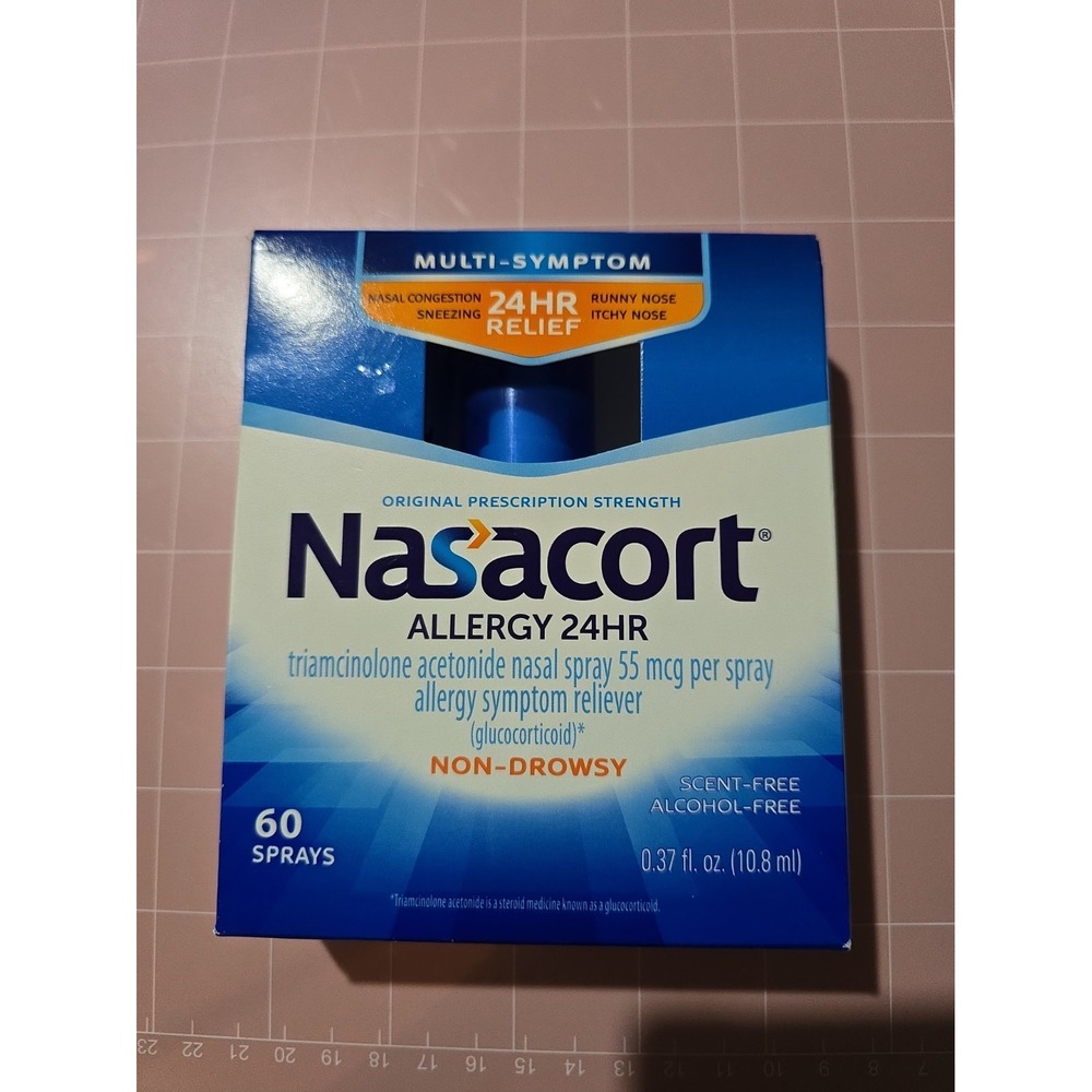 NIB Nasacort Allergy 24HR Nasal Spray Allergy Reliever 60 Sprays EXP 3/2027